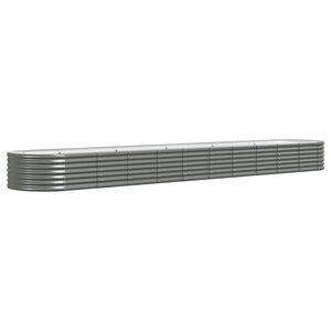 vidaXL Strat &icirc;nălțat grădină gri 440x80x36cm oțel galvanizat