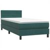 vidaXL Pat box spring cu saltea, verde închis, 80x210 cm, catifea