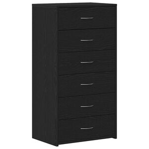 vidaXL Bufetă cu 6 sertare Stejar negru 50x34x96 cm Lemn prelucrat