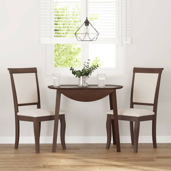 vidaXL Scaune sufragerie cu perne 2 buc. cauciuc din lemn masiv maro