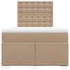 vidaXL Pat box spring cu saltea, cappuccino, 120x200cm piele ecologică