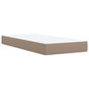 vidaXL Pat box spring cu saltea, cappuccino, 100x200cm piele ecologică