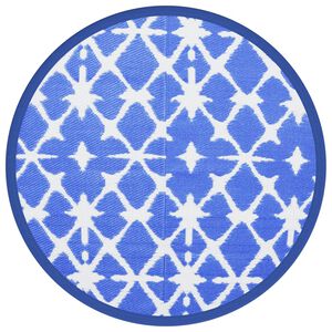 vidaXL Covor de exterior, ARAKIL albastru și alb, &Oslash;160 cm, PP