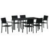 vidaXL Set de masă pentru grădină 7 buc. Negru