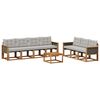 vidaXL Set de canapele de exterior 8 buc. Natural și gri deschis