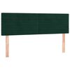 vidaXL Pat box spring cu saltea, verde &icirc;nchis, 140x200 cm, catifea