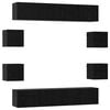 vidaXL Set comodă TV 8 pcs 80 x 30 x 30 cm Stejar Negru Lemn prelucrat