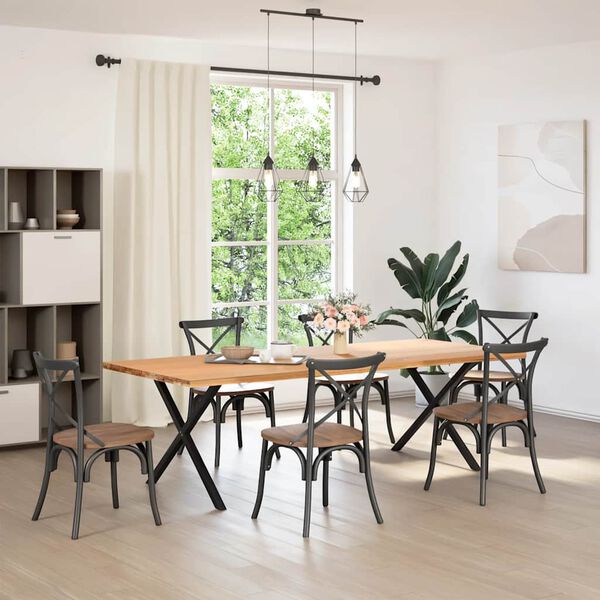 vidaXL Picioare de masă în formă de X, 2 buc., negru, 90x(72-73) cm, oțel