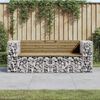 vidaXL Bancă de grădină cu gabion, 184x71x65,5 cm, lemn pin impregnat