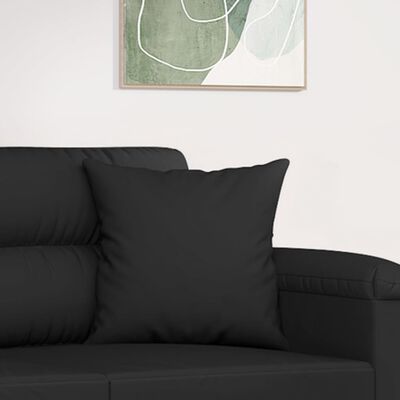 vidaXL Perne decorative, 2 buc., negru, 40x40 cm, microfibră