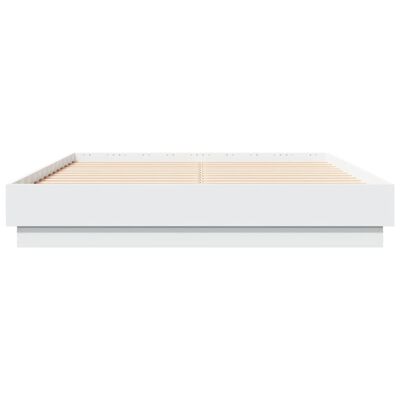 vidaXL Cadru de pat cu lumini LED, alb, 120x190 cm