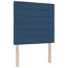 vidaXL Tăblie LED cu benzi LED cu headboard albastru 90 cm țesătură