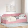 vidaXL Cadru de pat colțar cu saltea cu headboard 2 pcs Roz Catifea