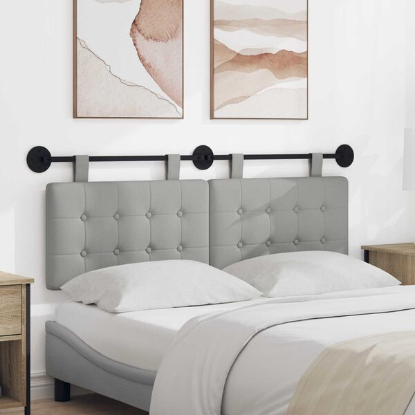 vidaXL Cap de pat suspendat Gri nori 150 x 55 x 5 cm țesătură