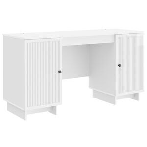 vidaXL Birou Alb foarte lucios Lemn prelucrat 142,5 x 50 x 75 cm