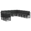 vidaXL Set de canapele de exterior Negru Poliester