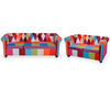 vidaXL Set canapea Chesterfield, 2 piese, material textil
