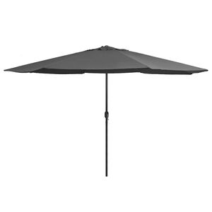 vidaXL Umbrelă de soare de grădină, st&acirc;lp metalic, antracit, 390 cm