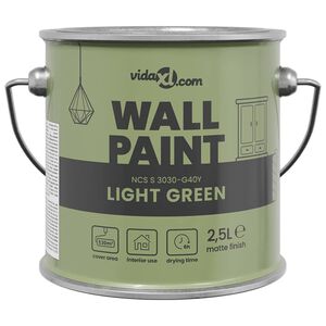 vidaXL Vopsea de perete Verde 2,5 L Print pe perete