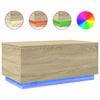 vidaXL Măsuță de cafea cu lumini LED, stejar sonoma, 90x50x40 cm