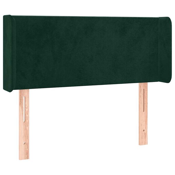 vidaXL Tăblie pat cu aripioare verde &icirc;nchis 93x16x78/88 cm catifea