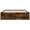 vidaXL Cadru de pat, stejar fumuriu 160x200 cm lemn prelucrat și metal