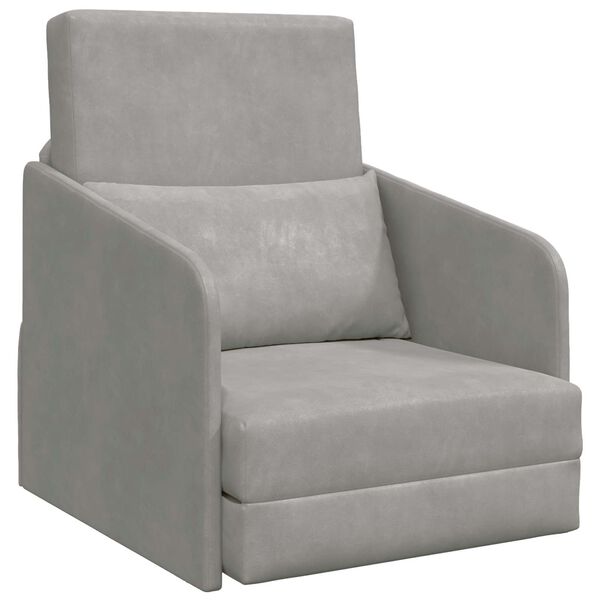 vidaXL Pat canapea Gri deschis 65 x 80 x 83 cm Catifea