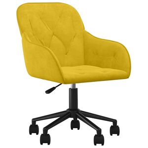vidaXL Scaun de birou pivotant, galben, catifea
