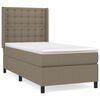 vidaXL Pat box spring cu saltea, gri taupe, 90x200 cm, textil
