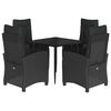 vidaXL Set mobilier de grădină cu perne, 5 piese, negru, poliratan