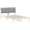 vidaXL Cadru de pat Alb și gri deschis 160 x 200 cm Lemn masiv de pin