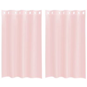 vidaXL Perdele Voile cu Oelii 2 buc Roz deschis 140x175 cm
