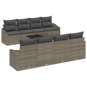 vidaXL Set de canapea 7 buc. Gri poliratan
