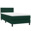 vidaXL Pat box spring cu saltea, verde &icirc;nchis, 80x210 cm, catifea