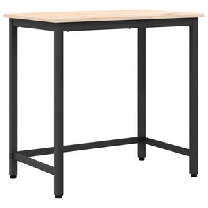 vidaXL masă natural 80 x 50 x 77 cm Lemn ingineresc și oțel