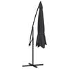vidaXL Umbrelă consolă de grădină cu stâlp din aluminiu, negru, 350 cm