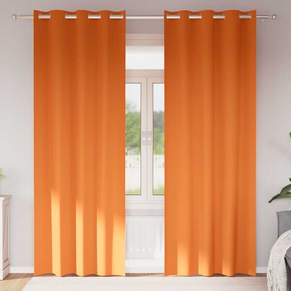 vidaXL Perdele Opaque cu Inel 2 pcs Portocalie Aprinsă 245 x 140 cm