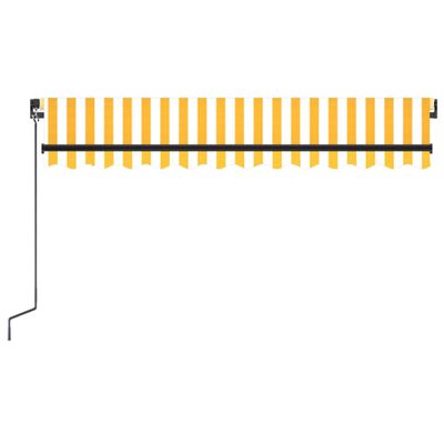 vidaXL Copertină retractabilă manual cu LED, galben și alb, 350x250 cm