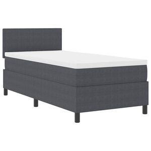 vidaXL Pat cu arcuri cu headboard Gri &icirc;nchis și alb 80 x 200 cm