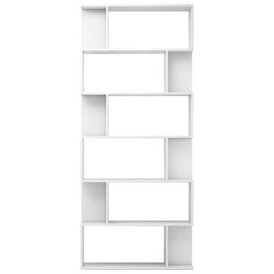 vidaXL Bibliotecă/Separator cameră, alb extralucios, 80x24x192 cm, PAL