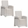 vidaXL Scaun de grădină reclinabil aspect rattan 2 pcs Alb PP