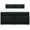 vidaXL Pat box spring cu saltea, negru, 160x200 cm, textil