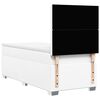 vidaXL Pat box spring cu saltea, alb, 90x200 cm, piele ecologică