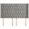 vidaXL Tăblie de pat cu aripioare gri deschis 147x16x118/128cm catifea