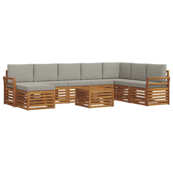 vidaXL Seturi de canapele cu pernă 9 pcs Gri natural și deschis