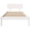 vidaXL Cadru de pat cu headboard Alb 90 x 200 cm Lemn de pin masiv
