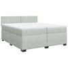 vidaXL Pat box spring cu saltea, gri deschis, 200x200 cm, catifea