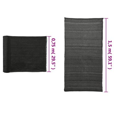 vidaXL Plasă protecție vizuală, negru, 1,5x10 m, HDPE