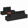 vidaXL Set de canapele pentru grădină 6 buc. Negru poliratan