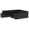 vidaXL Set canapele de grădină cu perne, 11 piese, negru, poliratan